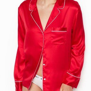 NEW VICTORIA'S SECRET Satin Button-front Top Small